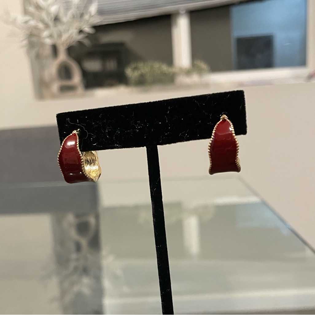 Small Maroon Hoops